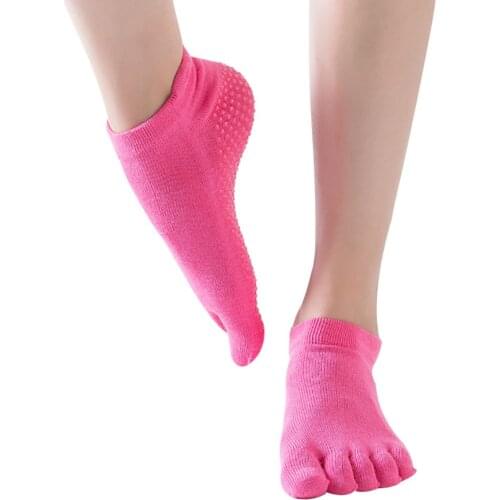 KoKossi 1Pair Indoor Dance Fitness Elastic Five-finger Bifurcated Yoga Socks Non-slip Soft Breathable Skin-friendly Harmless