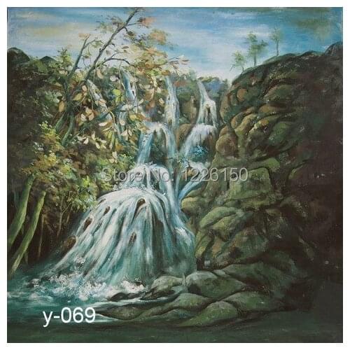 Free Water Fall Scenic Studio Background Y069,10x20ft Hand Painted Photo backdrop,backgrounds for photo studio