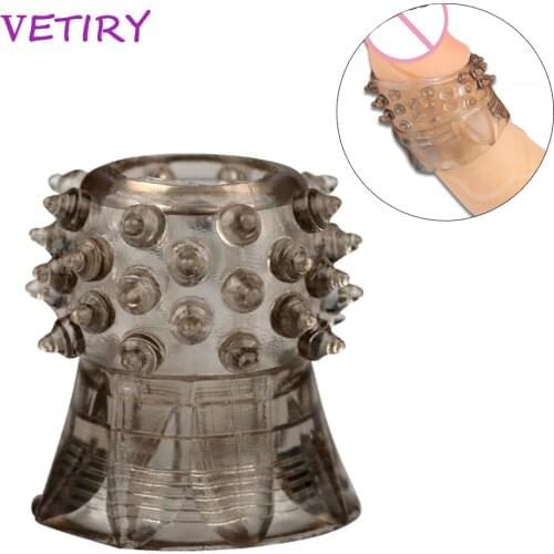 VETIRY Thorn Penis Ring Cock Rings Sex Toys for Men Time Delay Ejaculation Dick Extensions Condom Adult Products Penis Sleeve