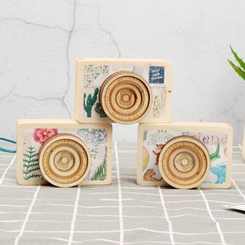 Creative Camera Childrens Music Box Wooden Music Box Creative Gift Set Gifts for Children Home Decorations