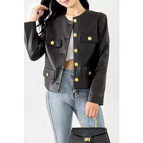 Womens Leather Jacket 2021 Autumn New Fashion Genuine Sheepskin Leather Coat Female Streetwear Clothes