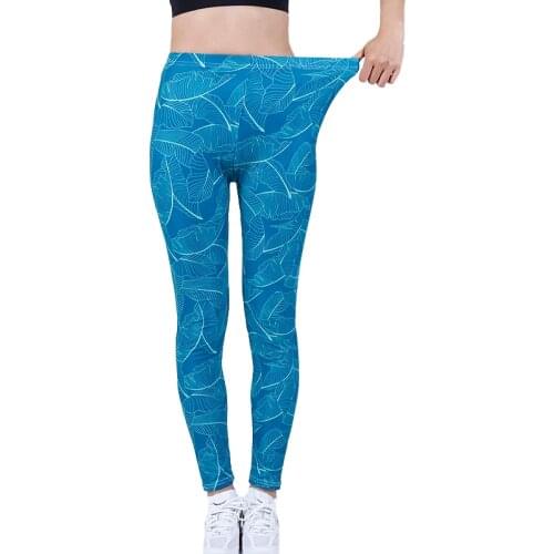 YSDNCHI Summer Style Fitness Women Leggings Printed Leggins Slim Workout Ankel Length Pants XXL Gym Tights Sport Running Pants