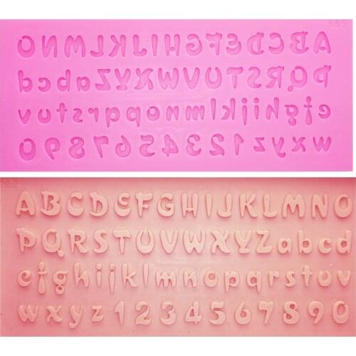 M0726 Alphabet&Number Cake Silicone Mold Letters Fondant Mold Cake Tools Chocolate Mold