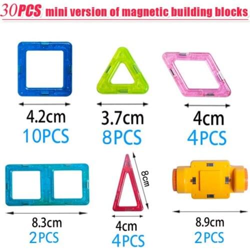 Mini 30PCS Magnetic Building Blocks Toy 3D DIY Magnetic Designer Toys Bricks Blocks Educational Toys For Children kids baby