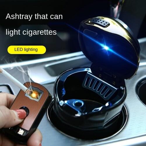 For BMW Audi Benz Honda Lexus Cadillac Suspension Multifunctional Luminous Ashtray Car Interior Ashtray with Lid
