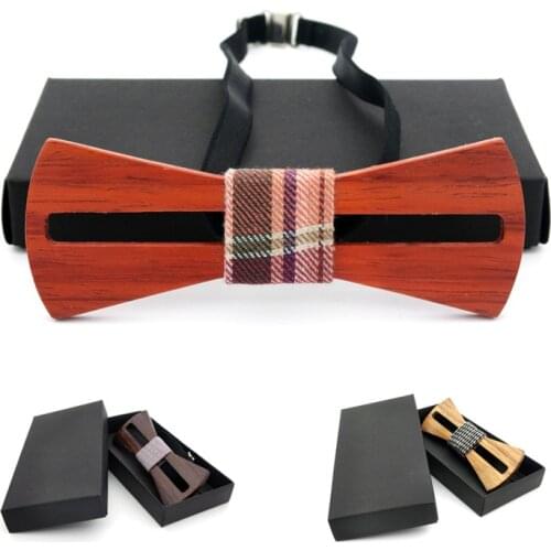 Fashion Men Accessories Wooden Bow Tie Women Luxury Hollow Design Wood Bowtie Wedding Party Halloween Butterfly Bow Ties for Men