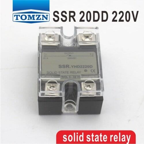 20DD SSR Control 3~32VDC output 5~220VDC single phase DC solid state relay 20A YHD2220D