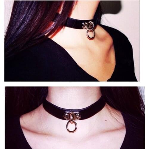 Hot 1Pc Women Fashion Necklace Sexy Punk Goth Cross Choker Necklace Leather Pendant Collar Charm Maxi Neck Jewelry Girls