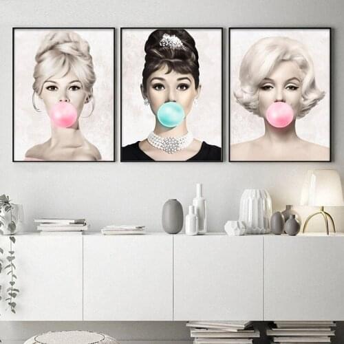 Famous star poster Marilyn wall art poster modern art wall pictures 3 pieces of home decoration