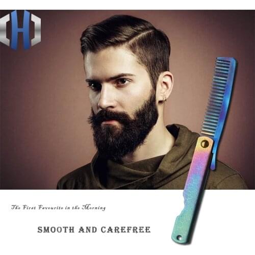 Titanium Comb Head Comb Beard Comb Portable Outdoor Razor Comb Cool Outdoor Self-defense Tools