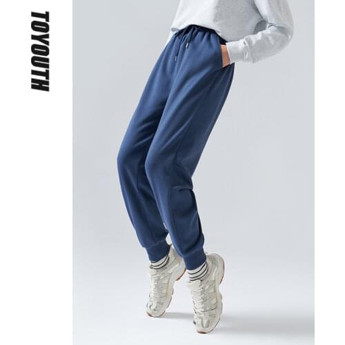 Toyouth Women Casual Loose Sweatpants Black Basic High Waist Ladies Sports Trousers