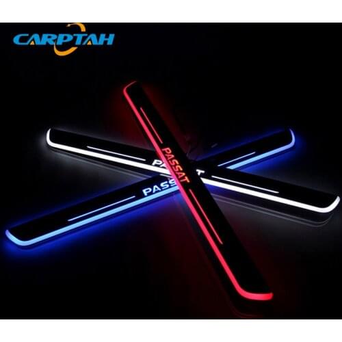 CARPTAH Trim Pedal Car Exterior Parts LED Door Sill Scuff Plate Pathway Dynamic Streamer light For Volkswagen Passat B7 2012-16