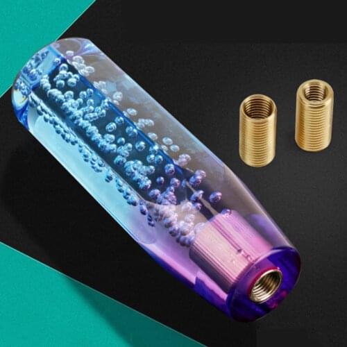 Universal Car Manual Shift Knob Gear Shifter Head Shift Knob Stick Crystal Transparent Bubble Purple Blue Throw Gear Shifter 20c