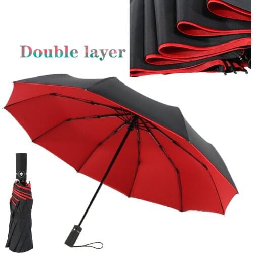 Windproof Double Automatic Folding Umbrella Female Male Car Luxury Large Business Umbrellas Ten Bone Men Rain Women Gift Parasol