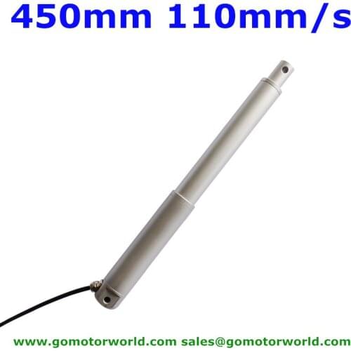 Waterproof 12V 24V 450mm adjustable stroke 1800N 180KG 396LBS load 120mm/s speed actuator linear