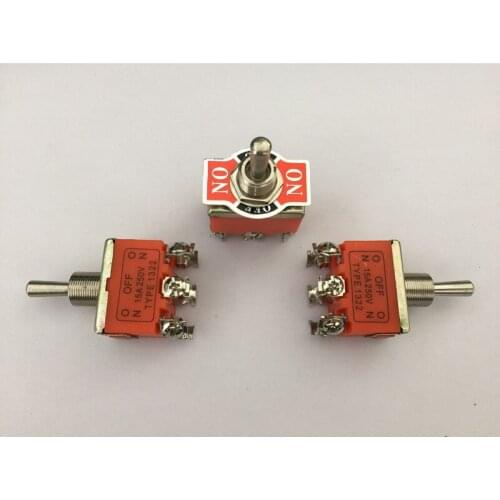 2PCS 6-Pin ON-OFF-ON Toggle Switches 15A 250V
