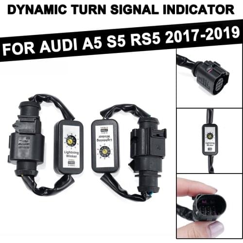 2pcs Dynamic Turn Signal LED Taillight Add-on Module Wire Harness Indicator For Audi A5 S5 RS5 2017-2019 Left & Right Tail Light