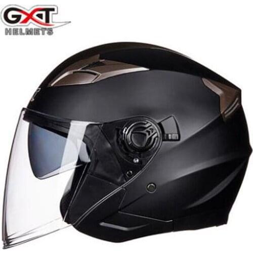 2018 New GXT Motorcycle helmets Moto Casque for women and men Double Lens Motorbike helmet Summer Half Face safety caps