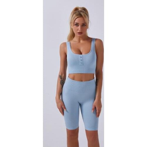 2021 High Performance OEM High Elastic Workout Set Women Fitness Clothing Sports Wear Short Women Seamless Yoga Set