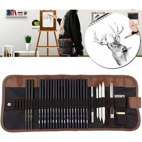 29pcs Professional Drawing Sketch Set Charcoal Pencil Eraser Art Craft Painting Sketching for Artist Students Drawing Supplies