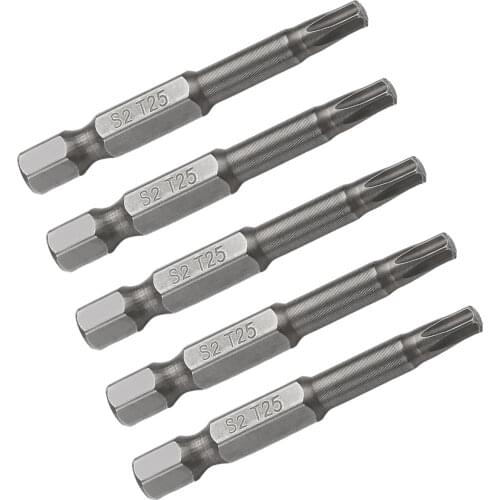 5/10Pcs 1/4'' Hex Shank Torx Head Screwdriver Bits S2 50/100mm Magnetic Screw Driver Bit T8 T15 T20 T25