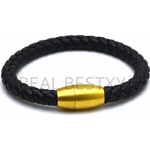 5pcs/lot engrave logo Stainless Steel Bracelet Men Leather Bracelets Simple Style Ladies Black Color Leather Bracelet for Women