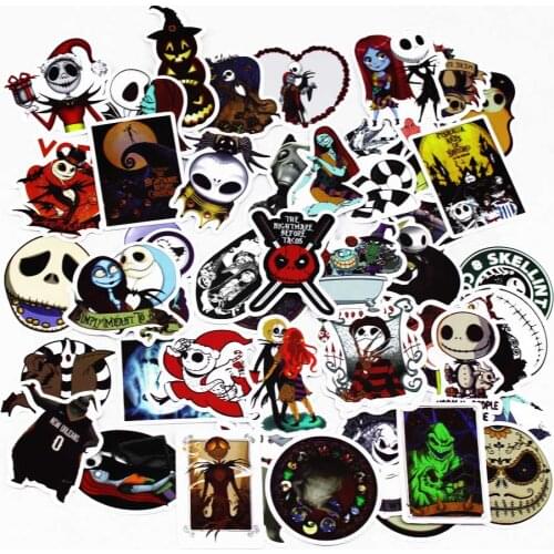 50PCS Theme of Christmas EveStickers Travel Luggage Phone Guitar Laptop Classic Cartoon Sticker Decals Fun for Kid Toys Gift
