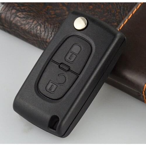 OkeyTech 2 Buttons Flip Remote Key Case Shell Fob For Peugeot 107 207 307 307S 308 407 607 For Citroen C2 C3 C4 C5 C6 C8 Xsara