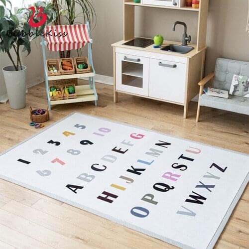 Bubble Kiss Childrens Carpets For Bedroom Long Plush Rugs Color Alphanumeric Home Living Room Decor Crawling Game Floor Mats