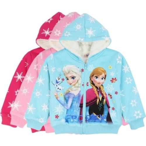 Disney girls coat with velvet thickening children quilted jacket and cap of new fund of 2021 autumn winters is cotton clothes