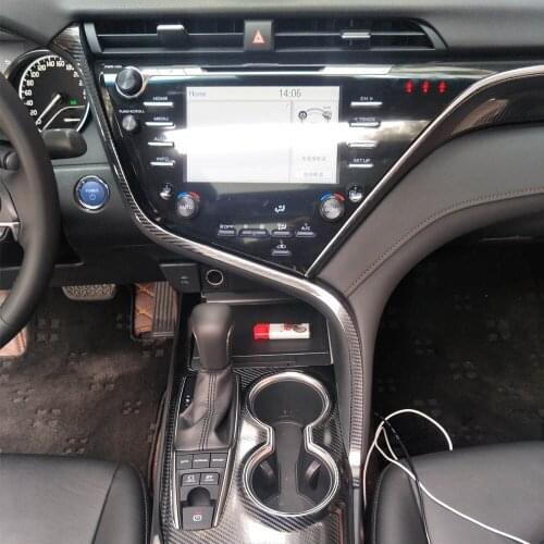 For Toyota Camry XV60 2017-2019 Interior Central Control Panel Door Handle 5DCarbon Fiber Stickers Decals Car styling Accessorie