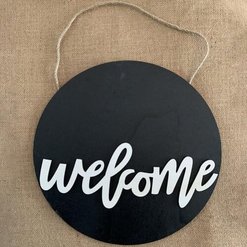 Welcome Hello 3D Letter Door Hanging Board DIY Wreath Door Front Decoration Plaques Reminder Signs Home House Decor