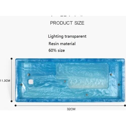 GH60 resin case mechanical keyboard 60% glowing transparent frame DZ60 POKER