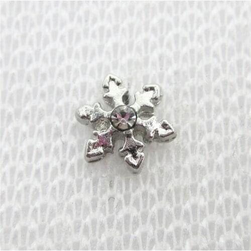 Hot Selling 30pcs/lot Snowflake Floating Charms Living Glass Memory Floating Lockets Pendants Charms DIY Jewelry Charm