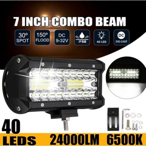 1pcs/2pcs 4inch 7inch Car LED Work Light Bar Spot Flood Beams Combo Waterproof