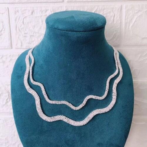 Sexy wave bride Necklace Jewelry Set Silver Plated Rhinestone Crystal Necklace Earrings womens wedding jewelry set jewelry