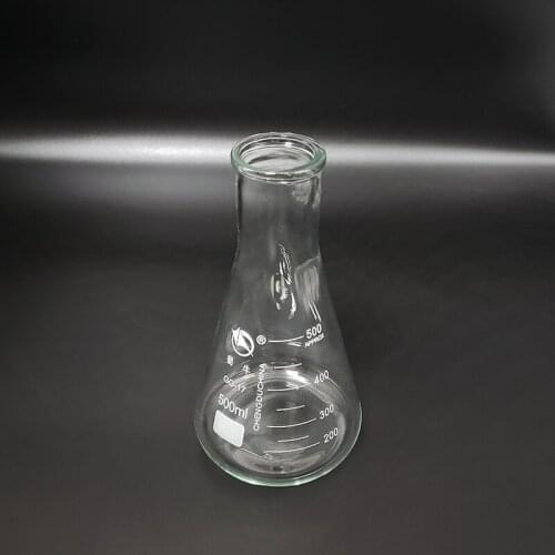 Big B Conical flask,Wide spout with graduations,Capacity 500ml,O.D. of neck 40mm,Erlenmeyer flask with normal neck