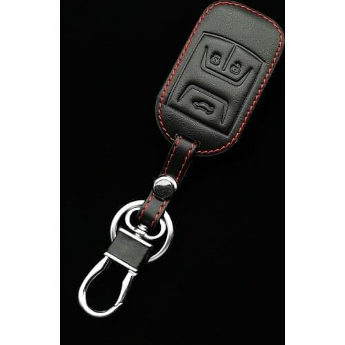 Leather Car Key Fob Cover Case Shell Holder Set For Chery Tiggo 8 7 5X 2019 2020 3 Buttons Smart Remote Keyless Fob