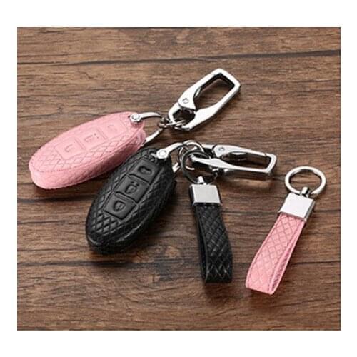 For Nissan Qashqai X-trail Maxima Altima Juke Pathinder Tiida Versa T31 Teana Car Leather Key Case Cover For Infirniti EX QX60
