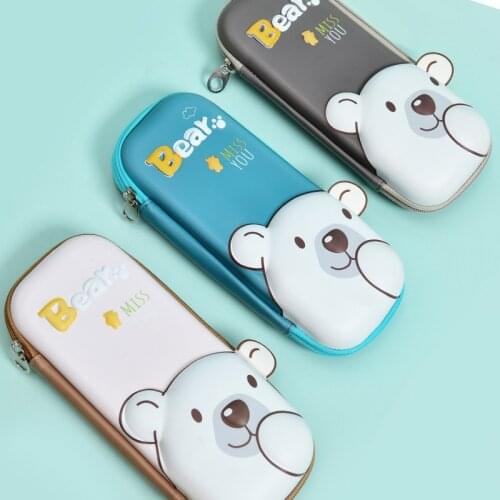 Creative Cartoon Polar bear Cute Pencil Case School Kawaii Pen cases Gifts for Kids Stationery Bag Cartoon Pen Pencil Box