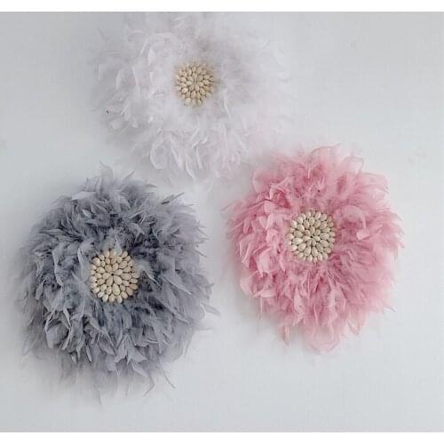 INS Nordic Conch Feather Wall Ornament For Kids Room Decoration Artificial Flower Plate Inlaid Home Decor Wedding Party Supplies