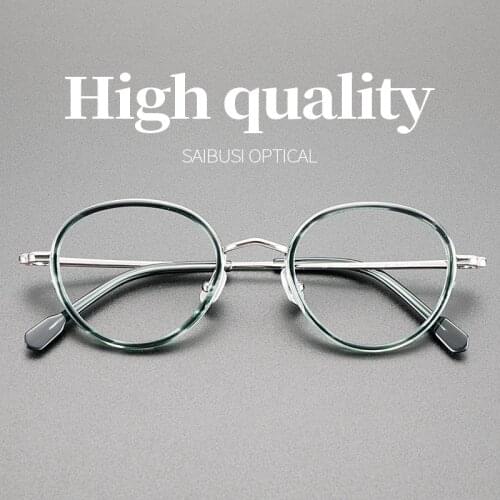 Retro pure titanium glasses frame men Classic vintage round prescripiton eyewear Myopia reading optical woman eyeglasses