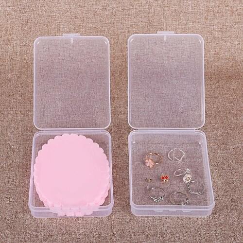 Plastic Transparent Square Fake Eyelash Storage Box Tweezer Jewelry Display Case