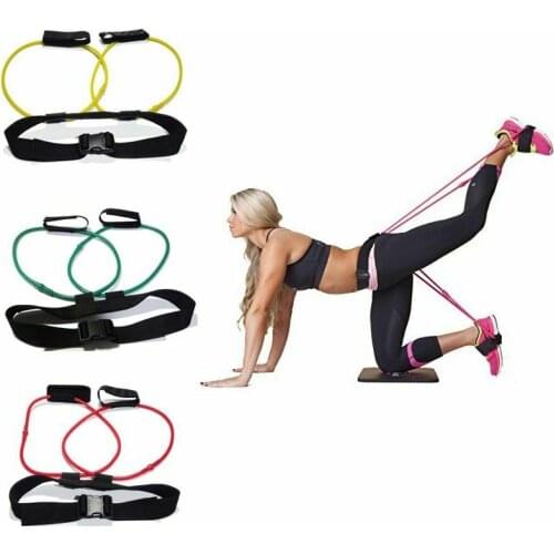 Fitness Women Booty Butt Band Resistance Bands Adjustable Waist Belt Pedal Exerciser for Glutes Muscle Workout Free Bag