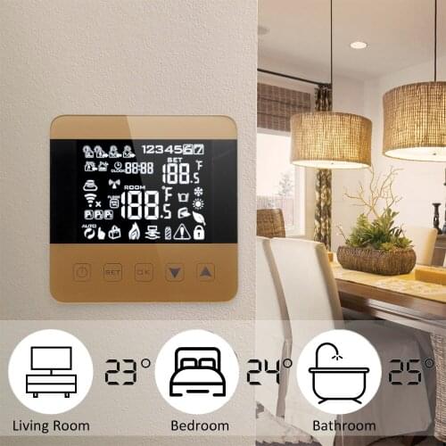 Alexa Programmable Wifi Thermostat Electric or Water Floor Heating Thermostat LCD Thermoregulator Temperature Controller
