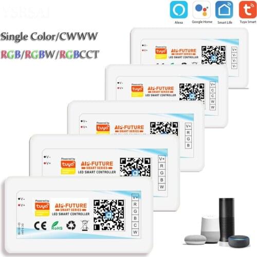 DC 5-24V Wifi Smart Controller Alexa Google Home Voice Single color/CCT/RGB/RGBWW/RGBCCT LED Strip Lights Change/Dimmer/Timer