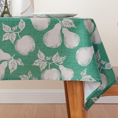 Modern Plant Fruit Rectangle Tablecloth Pear Series Printed Polyester Waterproof Kitchen Table Cloth Cover Home Decor Textile
