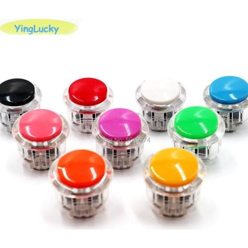 Yinglucky 10pcs / lot transparent Arcade button 30mm button replace SANWA OBSF-30 OBSN-30 OBSC-30 JAMMA "