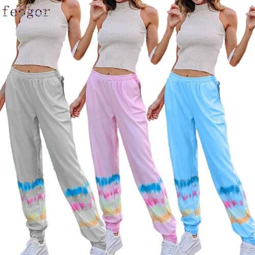 FEOGOR Pants women 2021 autumn new womens printed elastic waist loose casual all-match harem pants 2021 new womens pants
