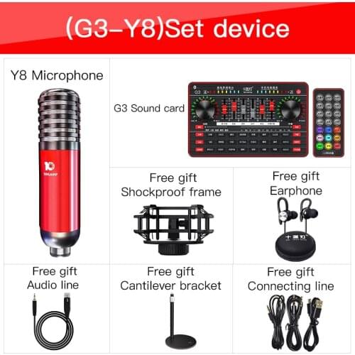 G3 Live Sound Card Y8 Microphone Sound Card USB Audio Interface Webcast Live Sound Card Mixer Sound Effect For Phone Computer